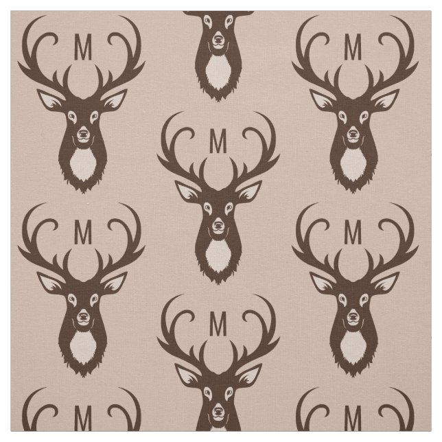 Deer with Your Monogram custom fabric (Swatch)