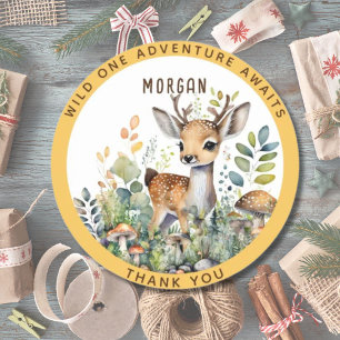 Deer Woodland Animals Favours Thank You Gift Decor Classic Round Sticker