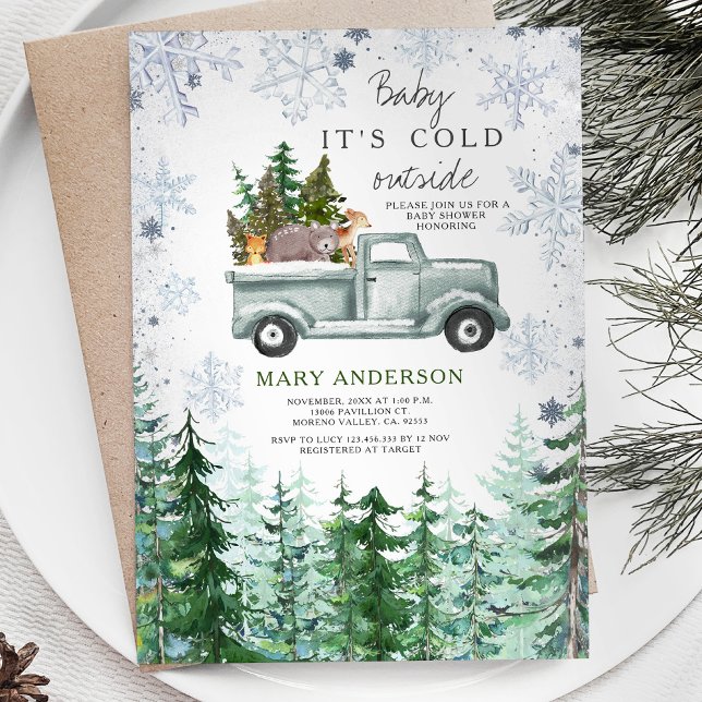 Deer Woodland Rustic Forest Animal Baby Shower Invitation (Creator Uploaded)