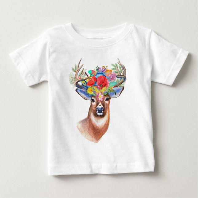Deer World | Birthday - Name & Age T-Shirt (Front)