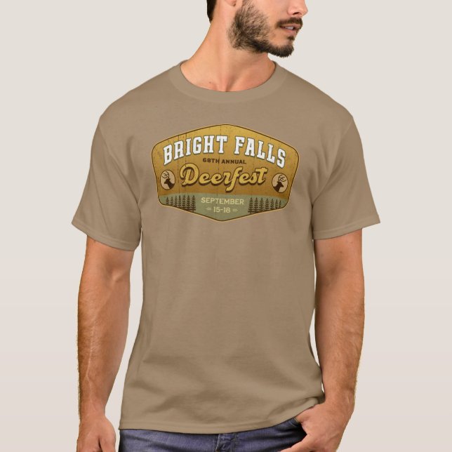 Deerfest Bright Falls Emblem gift T-Shirt (Front)