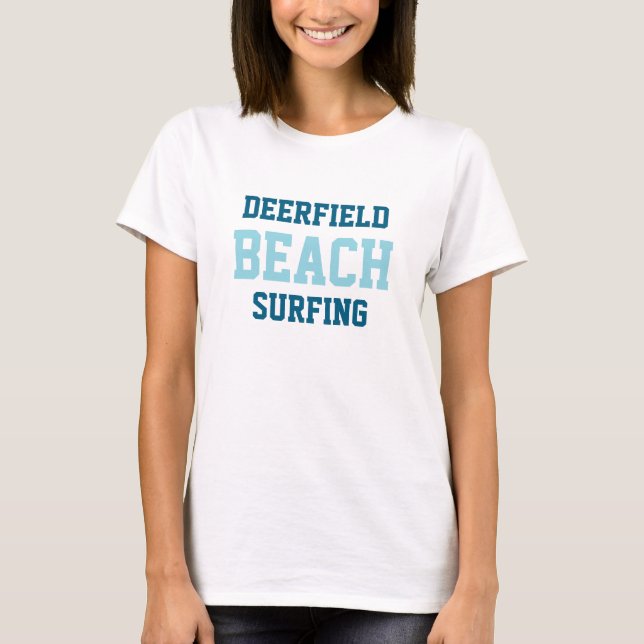 Deerfield Beach Florida Surfing T-Shirt (Front)