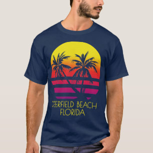 Deerfield Beach Florida Vintage Tropical Sunset Pa T-Shirt