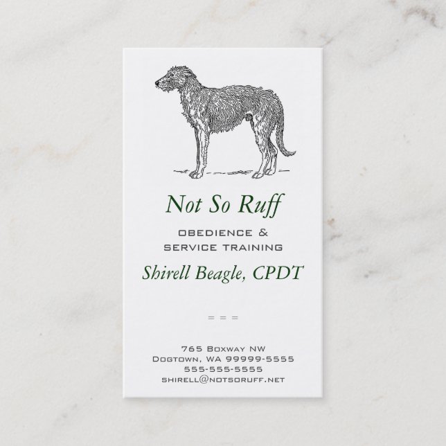 Deerhound Dog Business Card (Front)