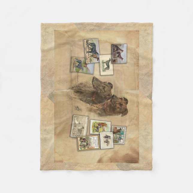Deerhound vintage fleece blanket (Front)