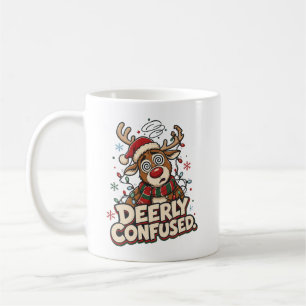 Deerly Confused Funny Reindeer Christmas Gift Coffee Mug