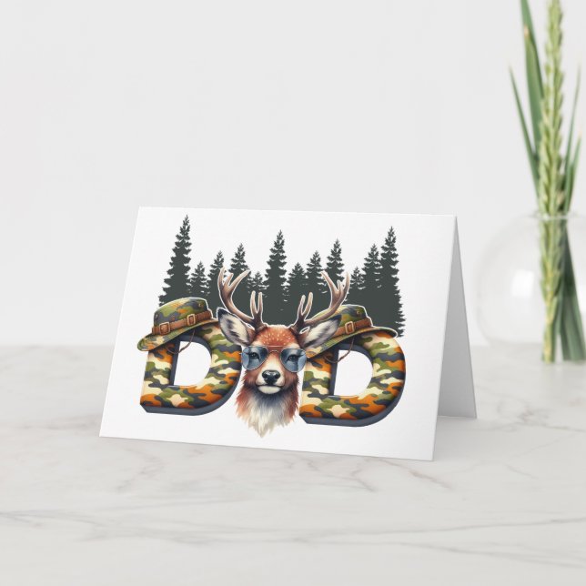 Deerly Disguised – Cool Camo Dad Style Card (Front)