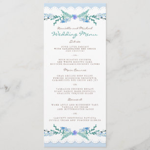 Deers in Love Woodland Winter Wedding Menu Card