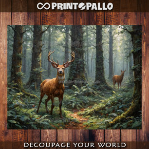 Deers in the forest tissue paper