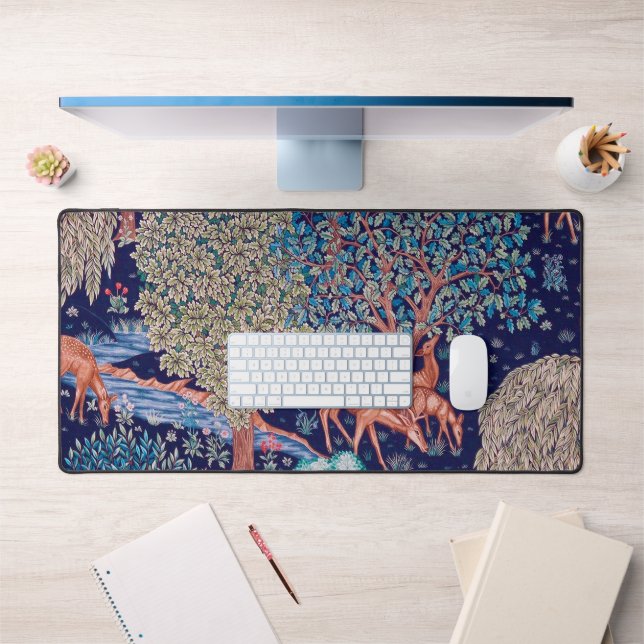 Deers in The Forest, William Morris Desk Mat (Office 1)