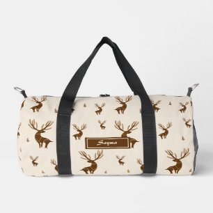 Deers pattern duffle bag