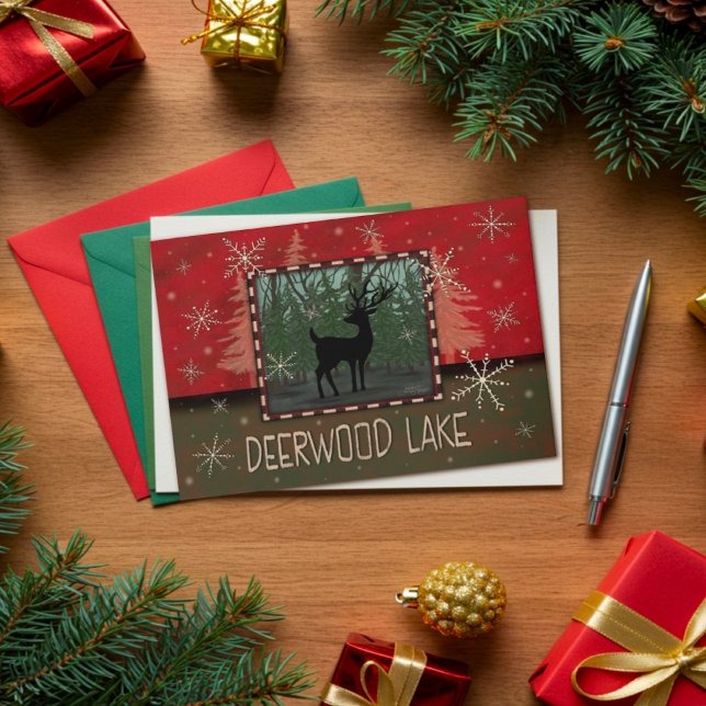 Deerwood Christmas Deer Rustic Inspirivity  Card (Creator Uploaded)