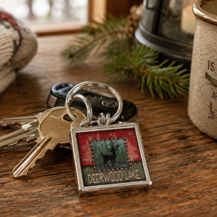 Deerwood Lake Deer Rustic Inspirivity keychain