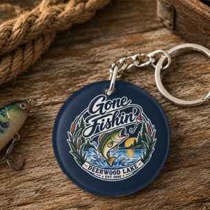 Deerwood Lake Gone Fishing Lake Life Key Ring