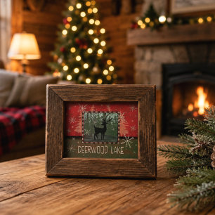 Deerwood Lake Inspirivity Rustic Trees Deer Photo Print