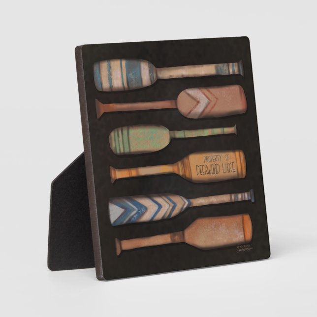 Deerwood Lake Oars Rustic Inspirivity Plaque (Front)