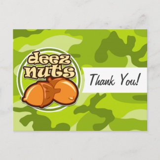 Deez Nuts; bright green camo, camouflage Postcard
