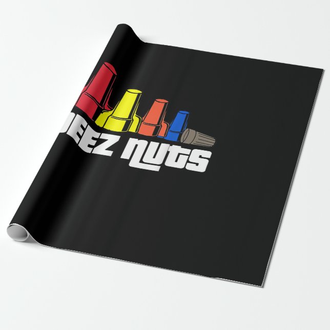 Deez Nuts Electrician Gift Wrapping Paper (Unrolled)