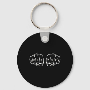 Deez Nuts Funny Knuckles Tattoo Key Ring