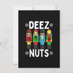 Deez Nuts Funny Nutcracker Christmas Meme Invitation