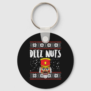 Deez Nuts Nutcracker Fun Ugly Christmas Meme Gift  Key Ring