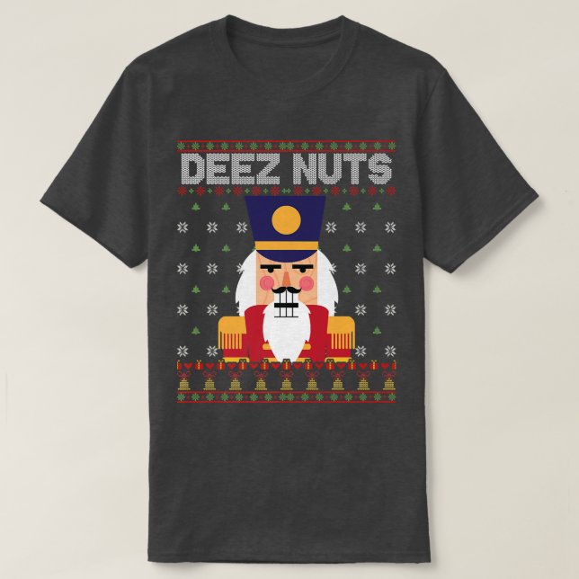 Deez Nuts Nutcracker Funny Ugly Christmas Sweater  (Design Front)