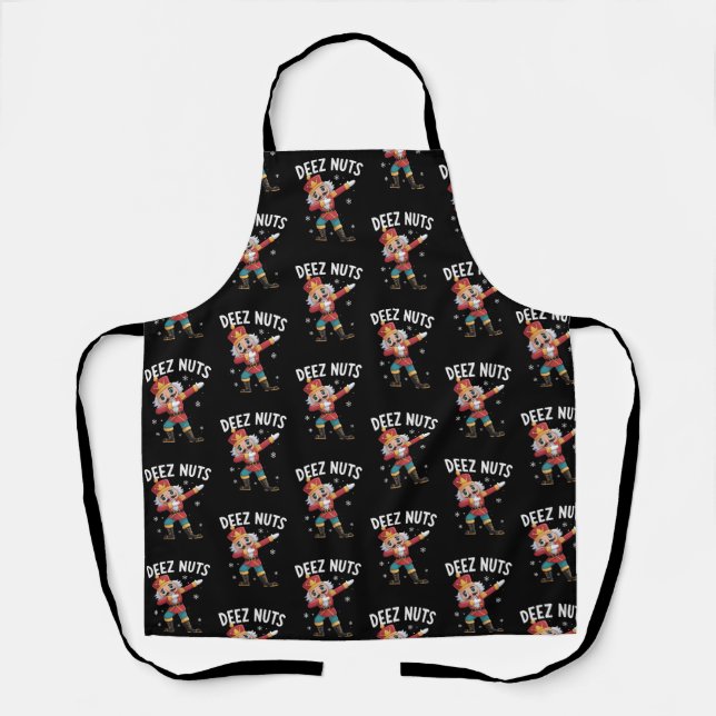 Deez Nuts Nutcracker Nut Funny Christmas  Apron (Front)