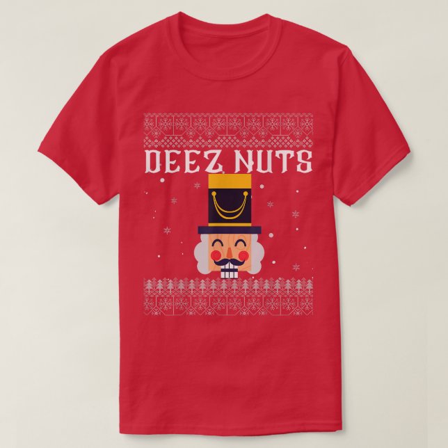 Deez Nuts Nutcracker Ugly Christmas Sweater Women  (Design Front)