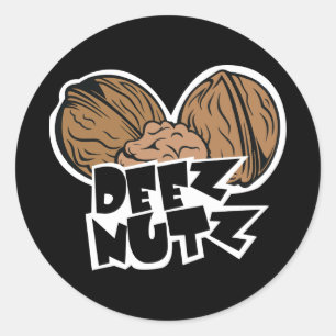 Deez Nutz Funny Illustration Classic Round Sticker