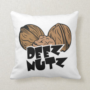 Deez Nutz Funny Illustration Cushion