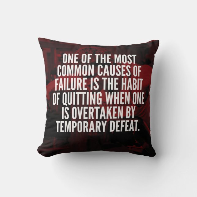 Defeat Is Temporary - Workout Motivational Cushion (Front)