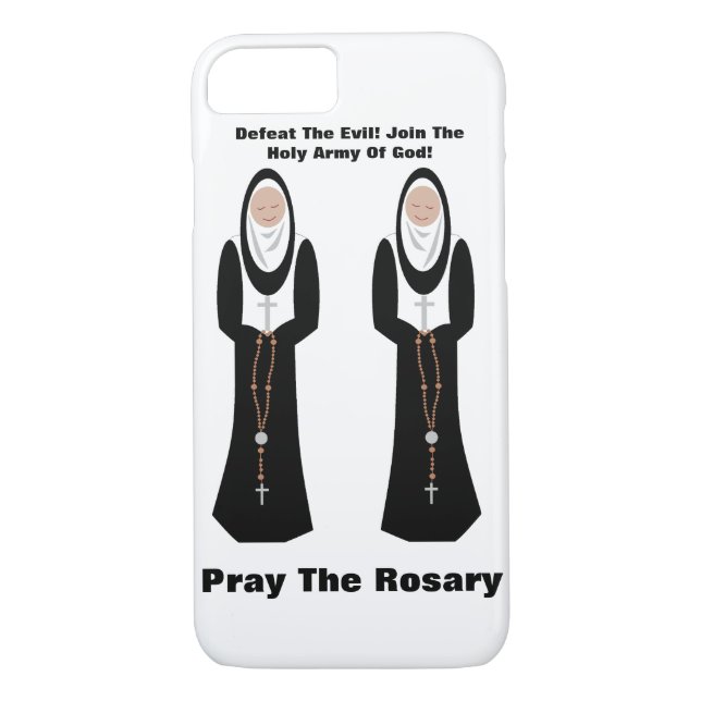 Defeat the evil...Pray the rosary Case-Mate iPhone Case (Back)