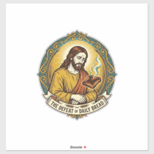 Defeated Jesus Smoking Burnt Toast Breakfast Kitch