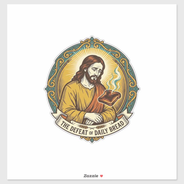 Defeated Jesus Smoking Burnt Toast Breakfast Kitch (Sheet)