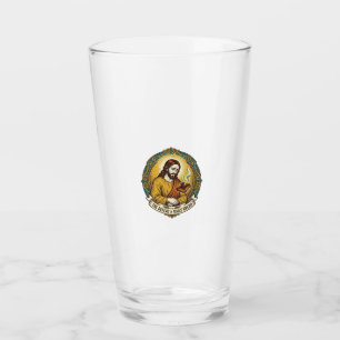 Defeated Jesus Smoking Burnt Toast Breakfast Kitch Glass