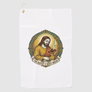 Defeated Jesus Smoking Burnt Toast Breakfast Kitch Golf Towel