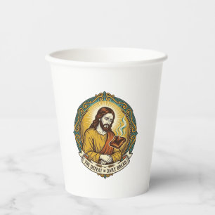 Defeated Jesus Smoking Burnt Toast Breakfast Kitch Paper Cups