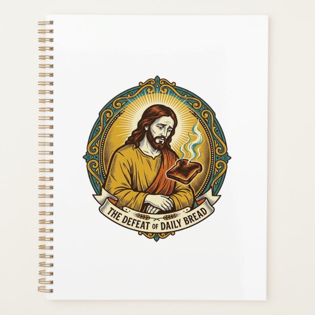 Defeated Jesus Smoking Burnt Toast Breakfast Kitch Planner (Front)
