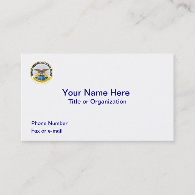 Defence Information Systems Agency Business Card (Front)