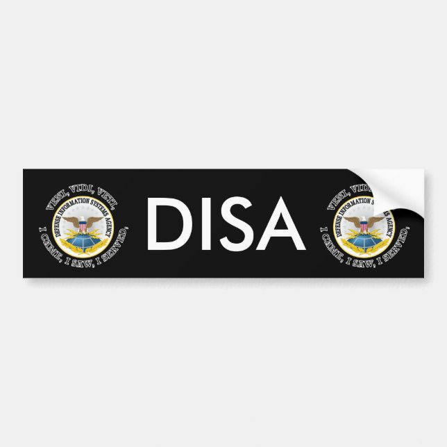 Defence Information Systems Agency (DISA) VVV Bumper Sticker (Front)