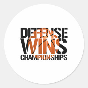 Defence Wins Championships Sketll Team Logo  Classic Round Sticker