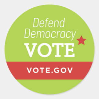 Defend Democracy Classic Round Sticker
