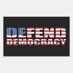 Defend Democracy Pro-Democracy Voting Rights Rectangular Sticker