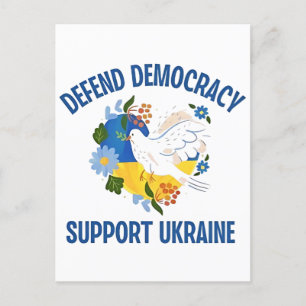 Defend Democracy Support Ukraine American Invitation Postcard