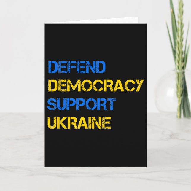 Defend Democracy Support Ukraine Stand With Zelens Card (Front)