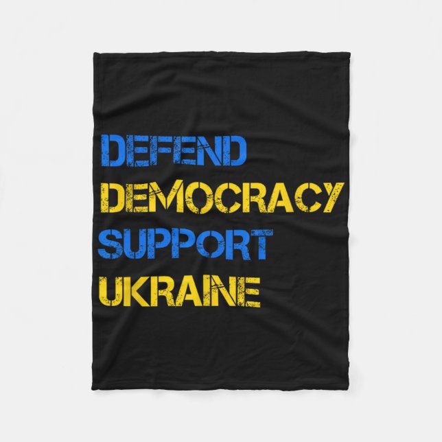 Defend Democracy Support Ukraine Stand With Zelens Fleece Blanket (Front)