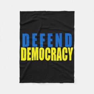 Defend Democracy Ukraine Flag Colors  Fleece Blanket