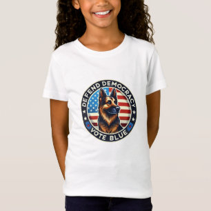 Defend Democracy - Vote Blue - German Shepherd T-Shirt