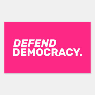 Defend democracy women rights pro choice hot pink rectangular sticker