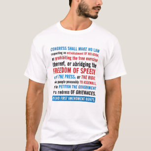 DEFEND FIRST AMENDMENT RIGHTS (Red Blue) T-Shirt